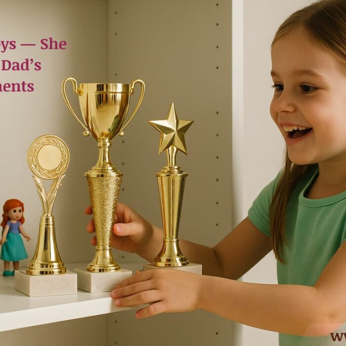 Parents Trophies Over Toys